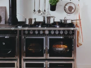Cuisinière à bois Archambaud Prestige 200 noire et inox de 2 mètres avec fours multiples