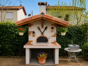 Four à pizzas L’Extra-Flamme installé sous abri