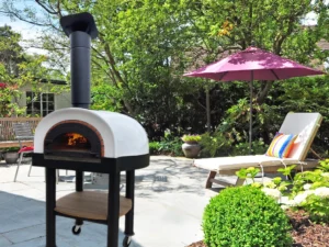 Four à pizzas mobile Suzette Chamotte sur roulettes