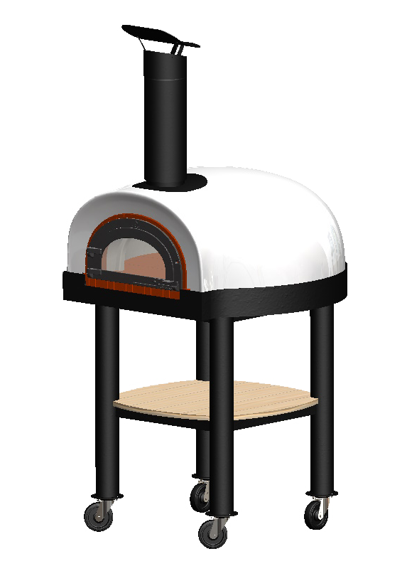 Vue technique du four mobile Suzette Briques